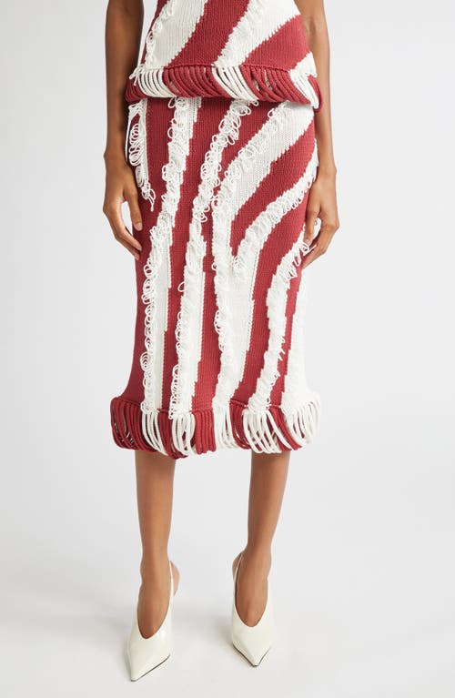 Diotima Roaring Knit Midi Skirt in Paprika-White  product