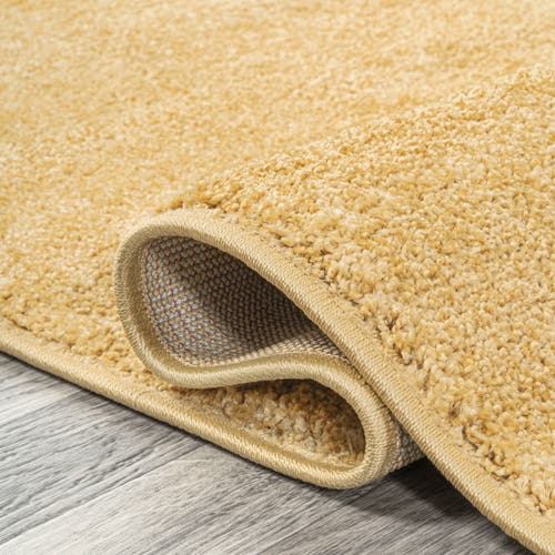 Shop Jonathan Y Haze Solid Low-pile Area Rug In Yellow/amber