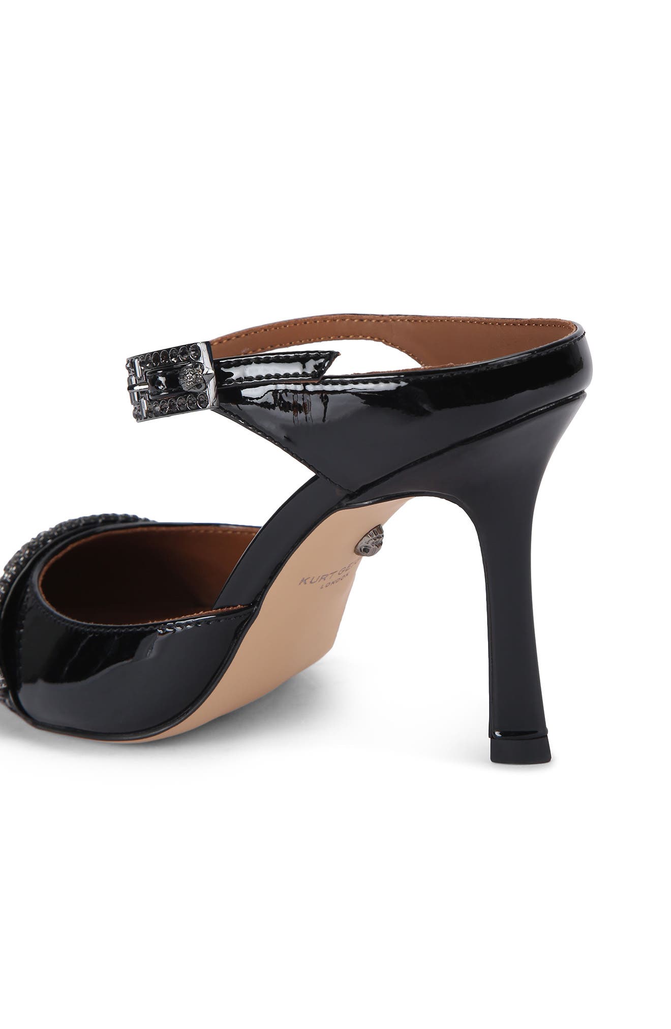 Kurt Geiger London Embellished Pointed Toe Ankle Strap Pump, Alternate, color, Black