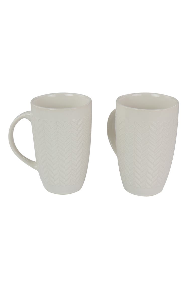 22 oz Stoneware Mug set of 4, Alternate, color, White