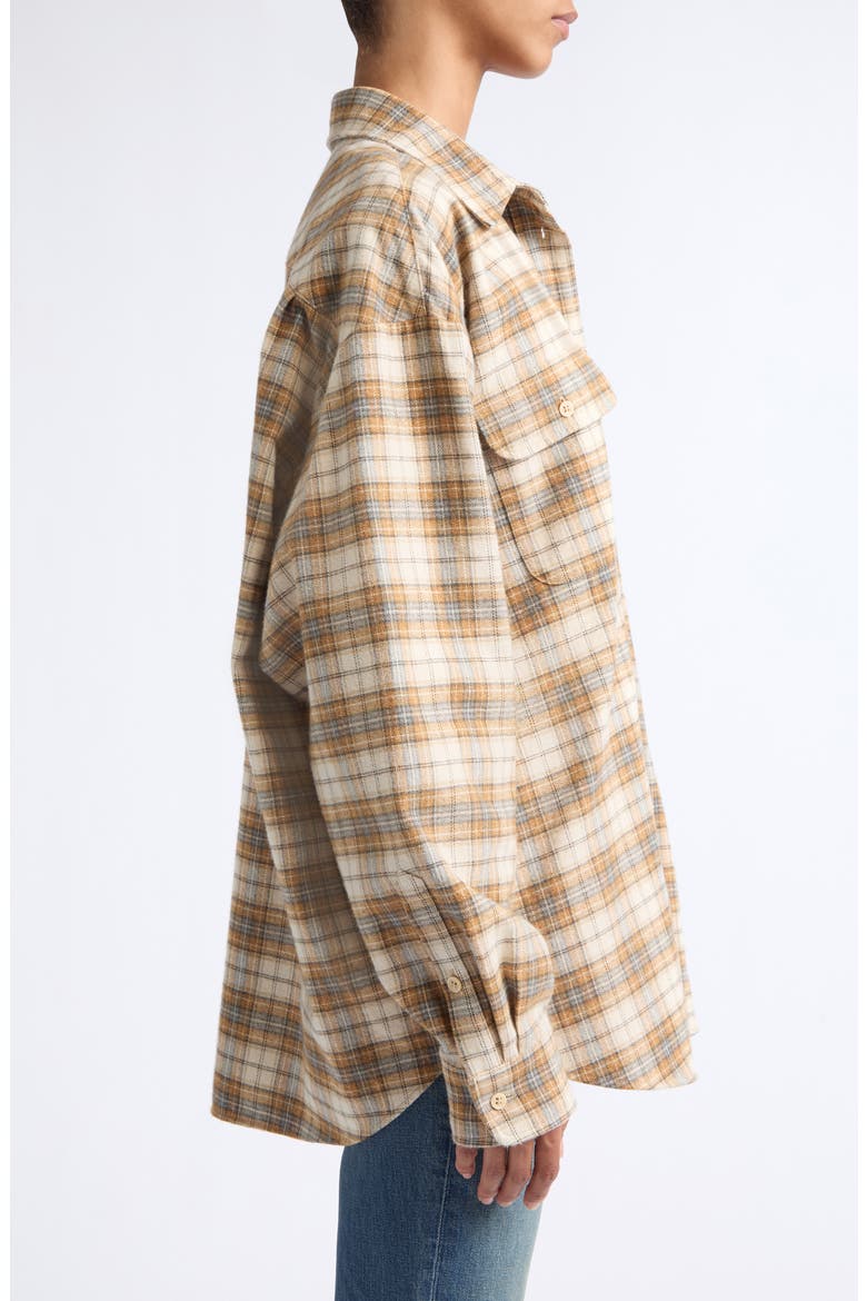 The Big Shirt Plaid Cotton Shirt, Alternate, color, GOLD PLAID