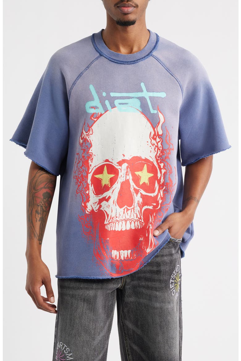 Skull Graphic T-Shirt, Main, color, BLUE