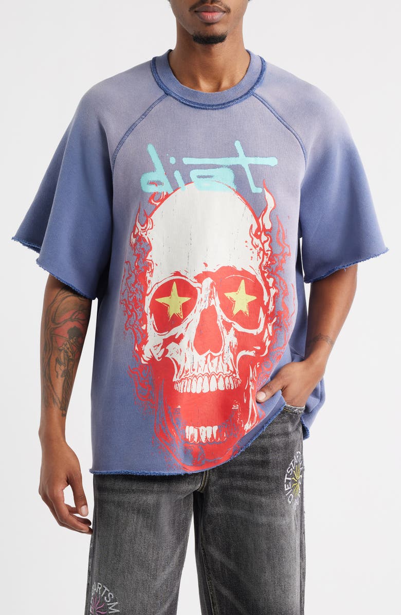 DIET STARTS MONDAY Skull Graphic T-Shirt, Main, color, Blue