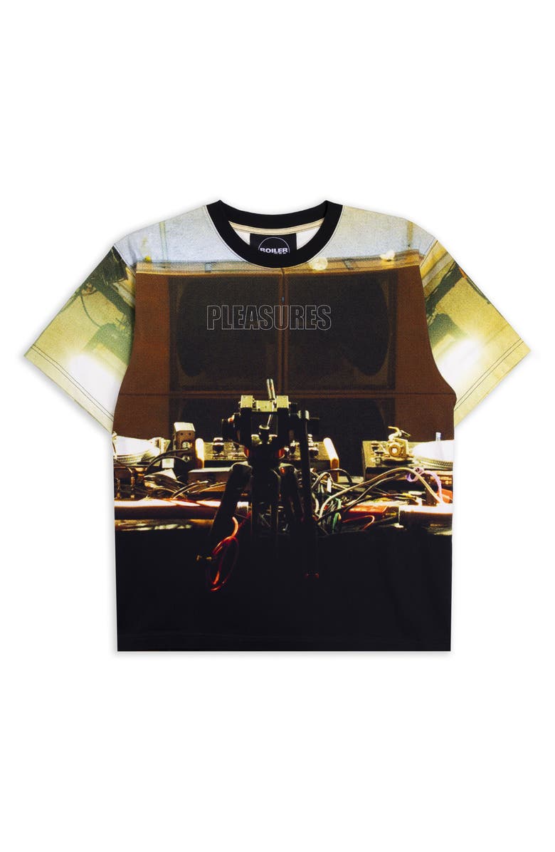 PLEASURES x Boiler Room Venue Print Oversize Cotton T-Shirt, Alternate, color, Multi
