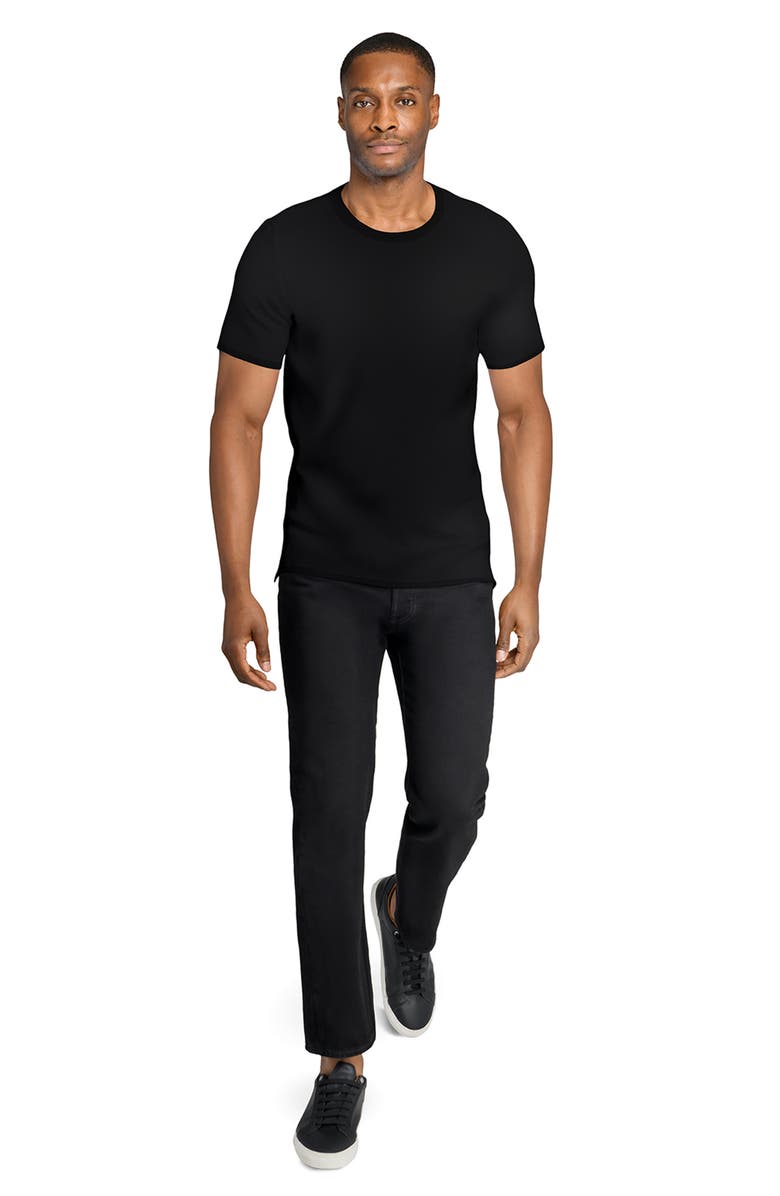 W.R.K Asher White Slub Stretch Cotton & Modal T-Shirt, Alternate, color, Black