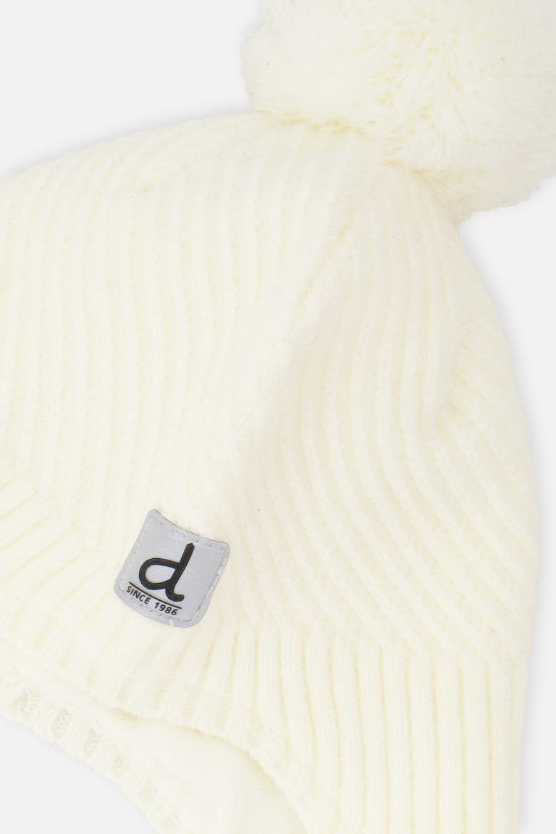 Peruvian Knit Pompom Ear Flap Hat, Alternate, color, Off-White