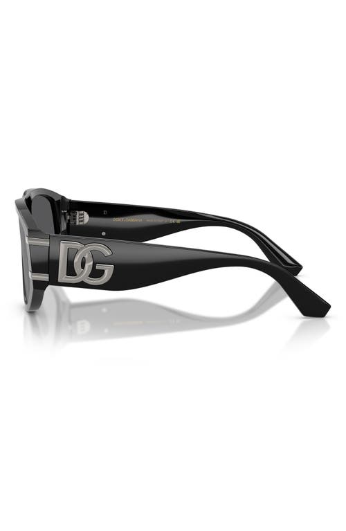 Dolce & Gabbana Dolce&gabbana 56mm Pilot Sunglasses In Black