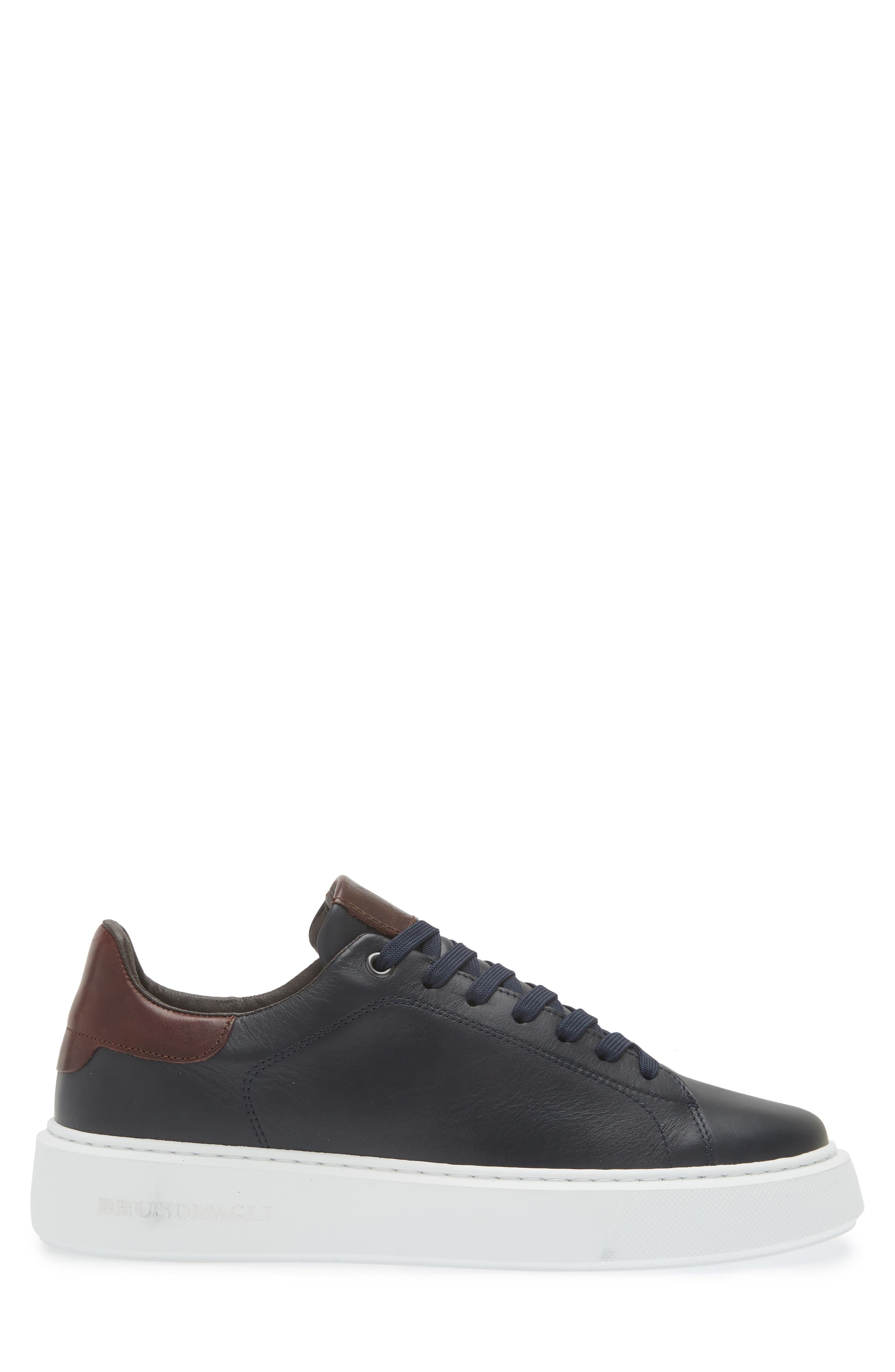 Lucca Leather Sneaker, Alternate, color, NAVY