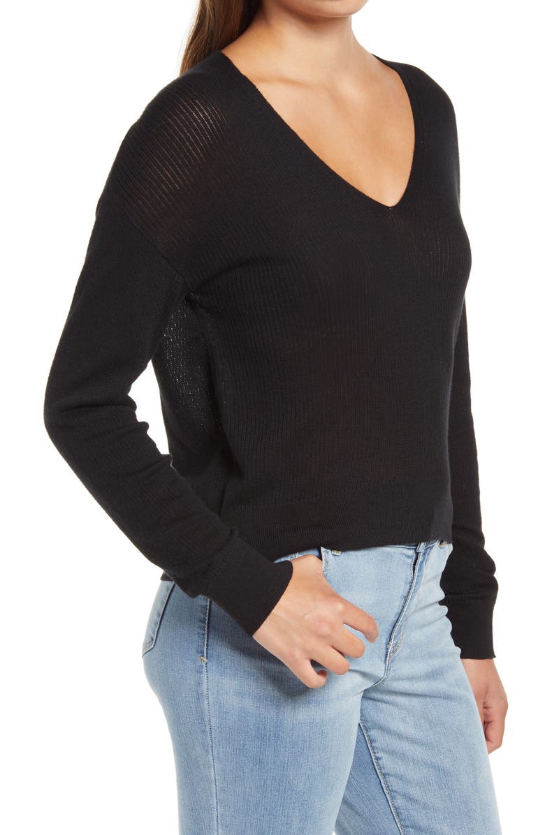 BP. Lightweight V-Neck Dolman Sleeve Crop Pullover, Alternate, color,