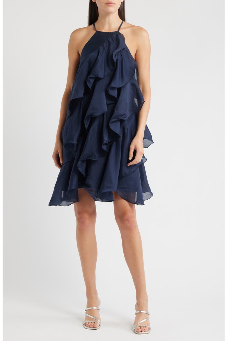 Aileen Tiered Minidress, Main, color, NAVY