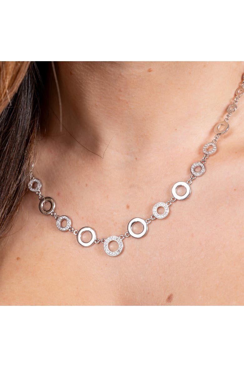 Art Deco Halo Necklace, Alternate, color, Sterling Silver