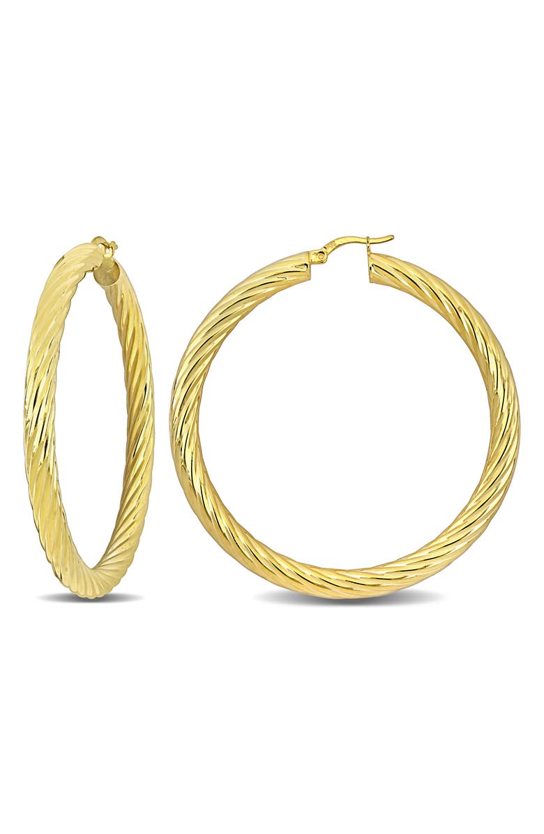 DELMAR Twisted Hoop Earrings, Main, color, Gold