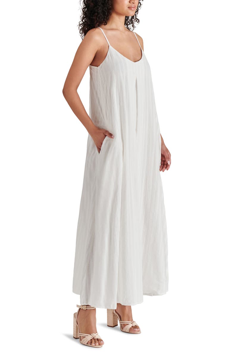 Steve Madden Stripe Inverted Pleat Cotton Maxi Dress, Alternate, color, 