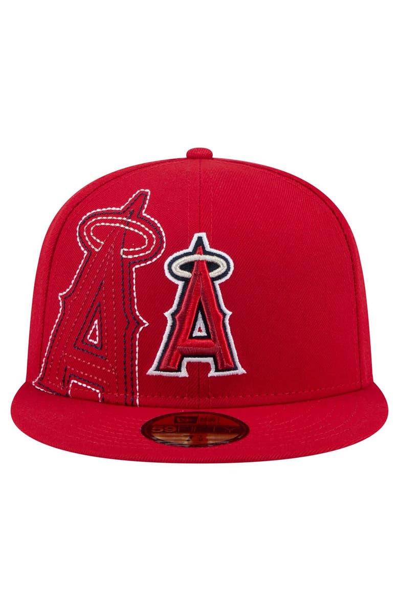 New Era Men's New Era Red Los Angeles Angels Yarn Stitch 59FIFTY Fitted Hat, Alternate, color, 