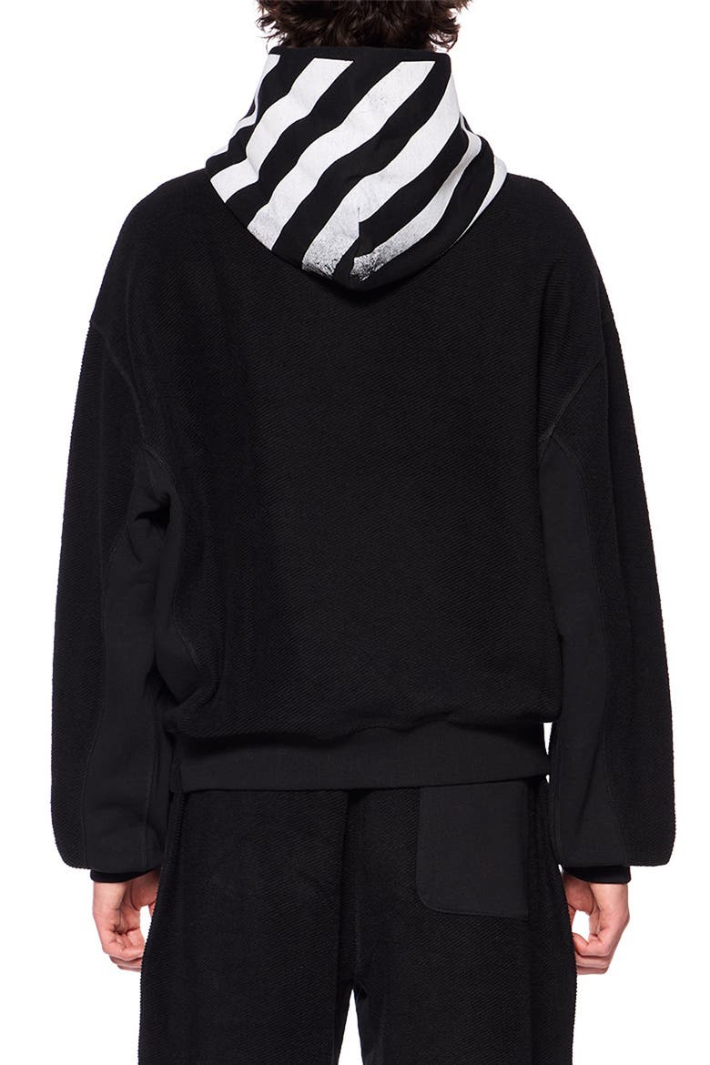 Diagonal Stripe Hoodie, Alternate, color, BLACK