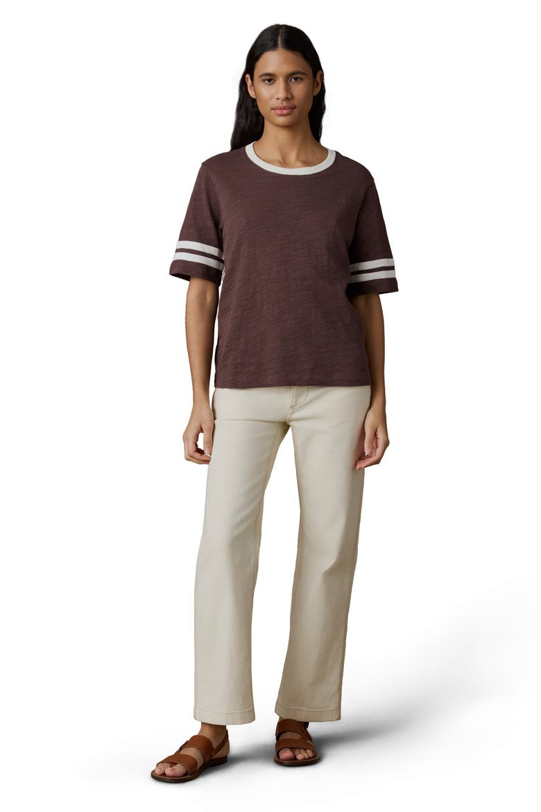 Sunwashed Varsity Organic Cotton Slub T-Shirt, Alternate, color, FRENCH ROAST