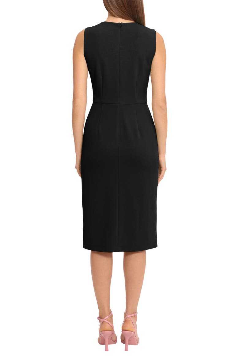 Sleeveless Wrap Knee Length Dress, Alternate, color, BLACK