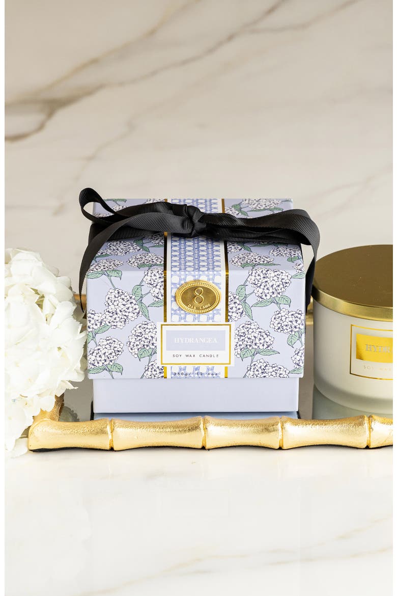 Hydrangea Stem 3-Wick Candle, Alternate, color, BLUE