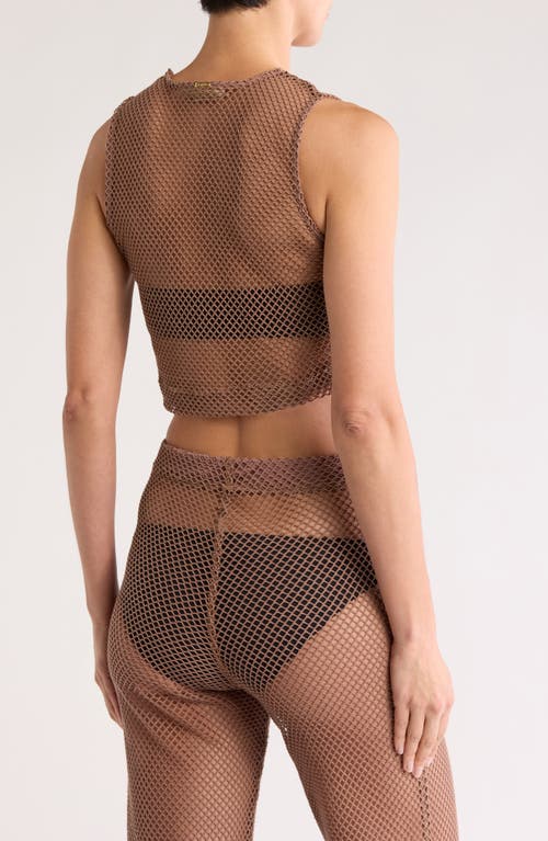 Boamar Filua Mesh Crop Top In Coffee