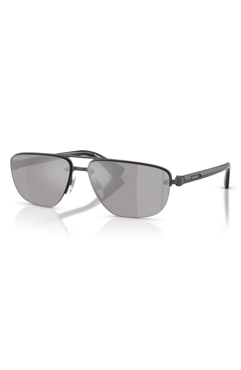 Burberry 62mm Oversize Irregular Sunglasses, Alternate, color, Matte Grey