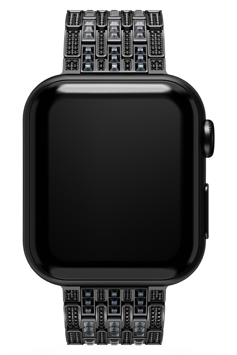 Sparkling Princess 20mm Apple Watch® Watchband, Alternate, color, BLACK