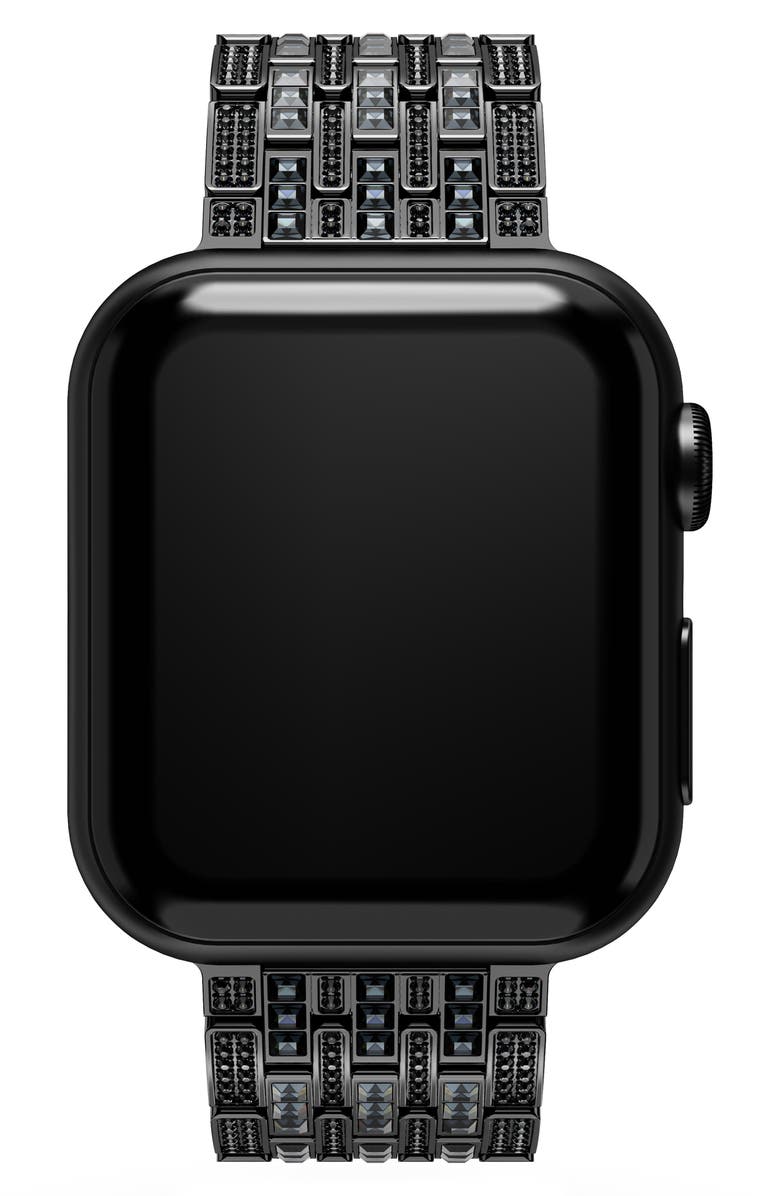 Swarovski Sparkling Princess 20mm Apple Watch<sup>®</sup> Watchband, Alternate, color, Black