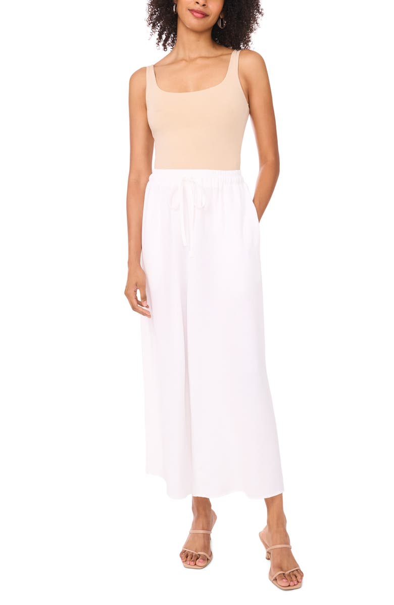 Vince Camuto Crinkled Drawstring Waist Pants, Alternate, color, Lucent White