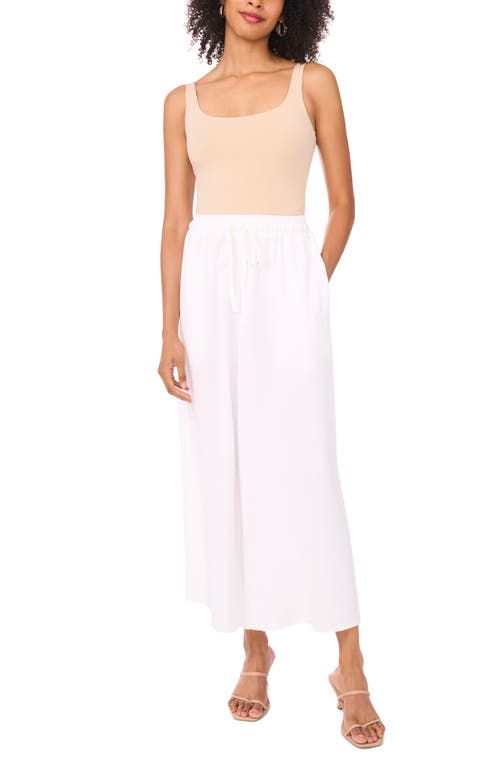 Vince Camuto Crinkled Drawstring Waist Pants In White