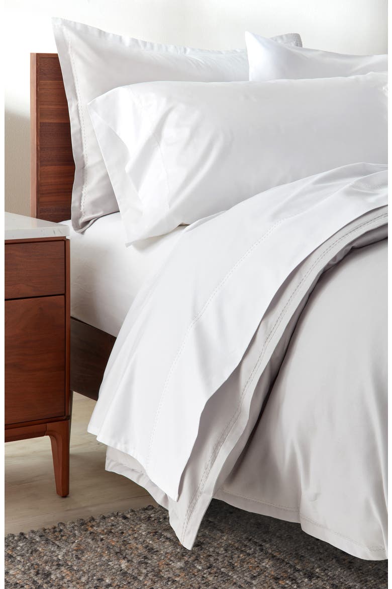 400 Thread Count Organic Cotton Fitted Sheet, Alternate, color, WHITE