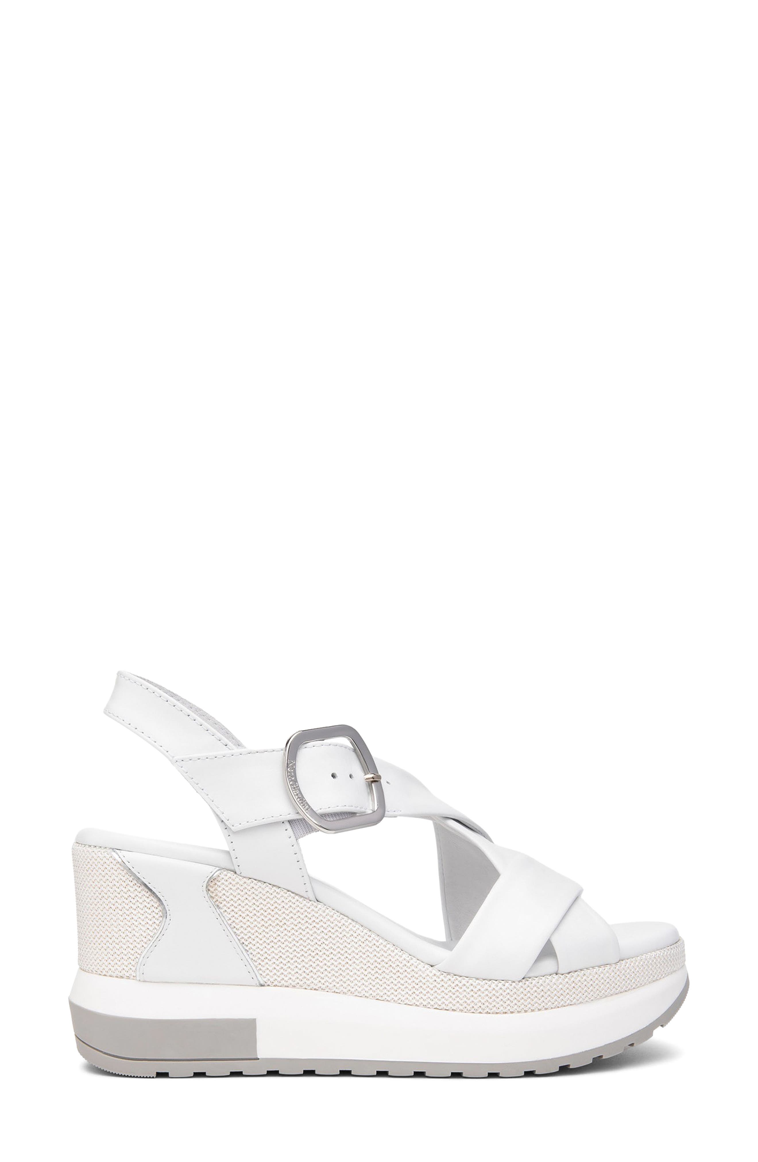 NeroGiardini Sport Wedge Sandal, Alternate, color, White