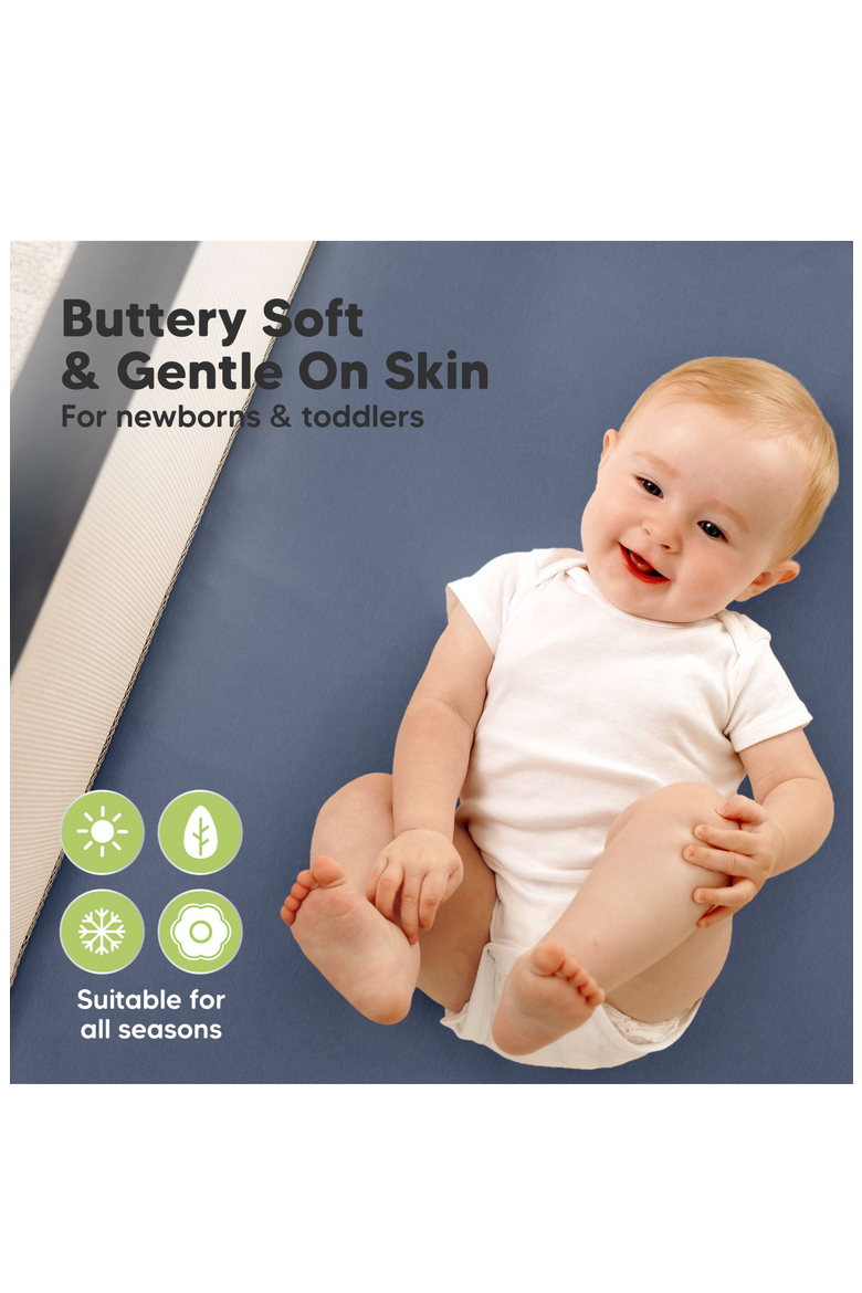 2-Pack Isla [Protect+] Waterproof Mini Crib Sheets, Alternate, color, Maritime