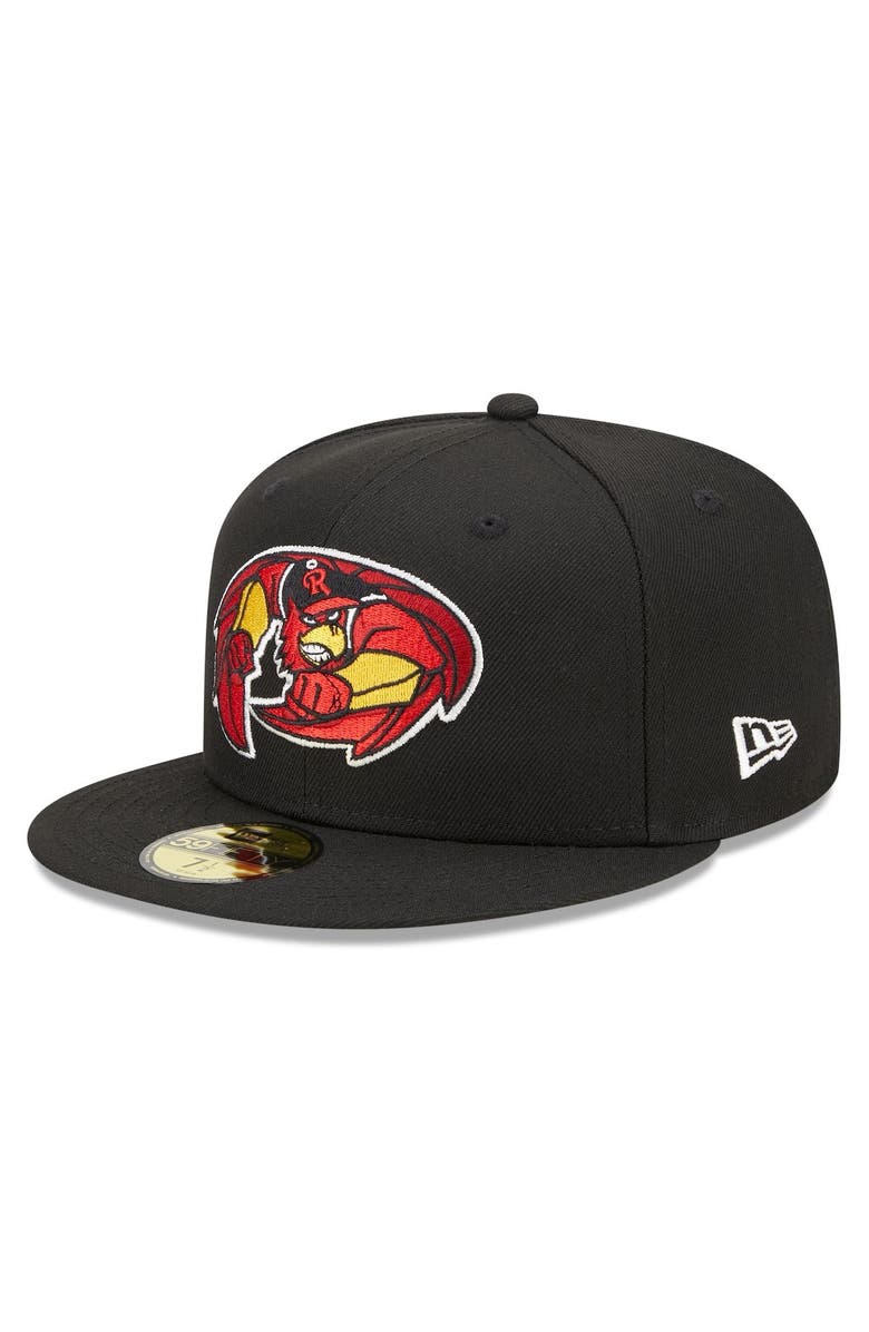 New Era Men's New Era Black Rochester Red Wings Marvel x Minor League 59FIFTY Fitted Hat, Main, color, Black