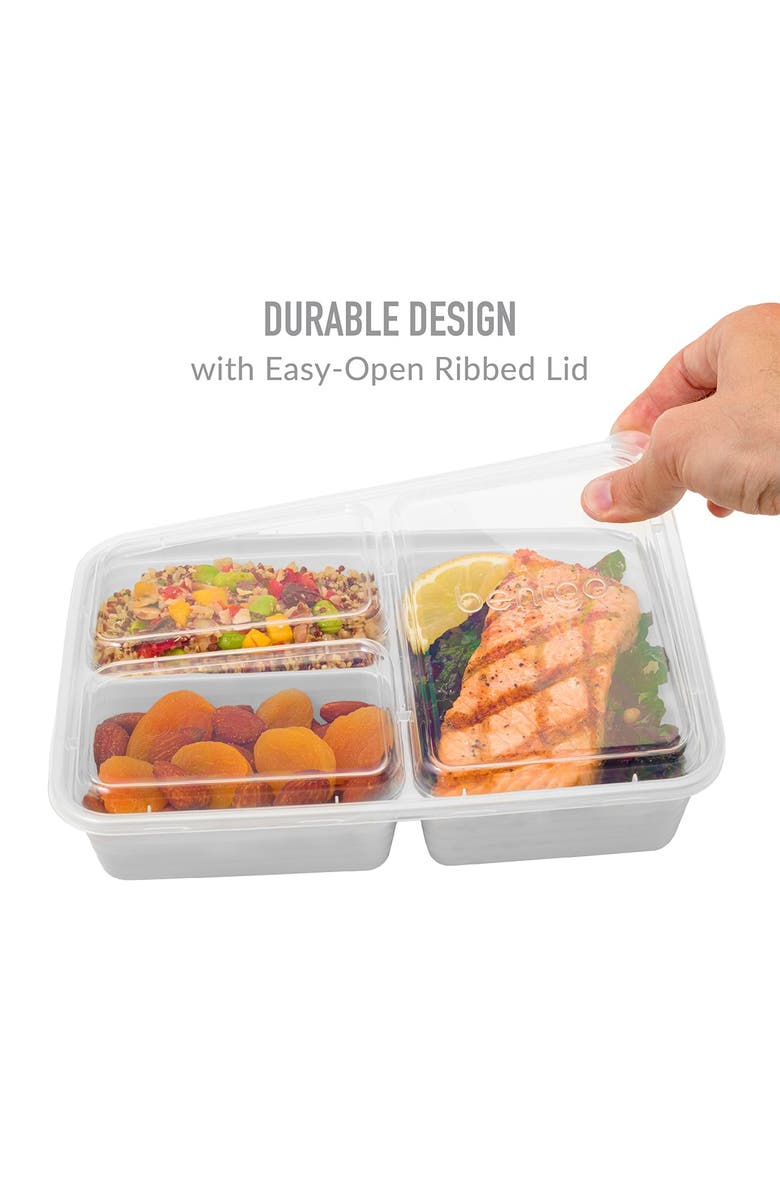 BENTGO Prep 3-Compartment Container - 10 Pack - Silver, Alternate, color, Silver