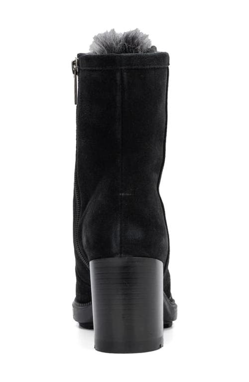 Aquatalia Irvina Hiker Boot With Genuine Shearling Trim In Black