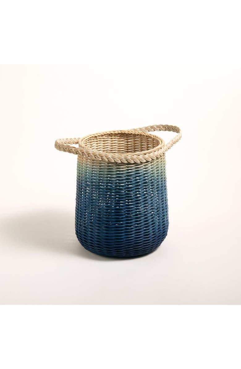 Zsa Zsa Zsu Java Rattan Basket 12 In, Alternate, color, Blue
