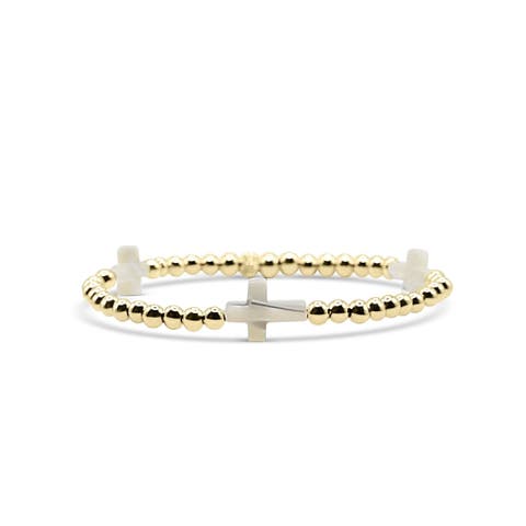 Harmony Mother-of-Pearl Cross Beaded Bracelet