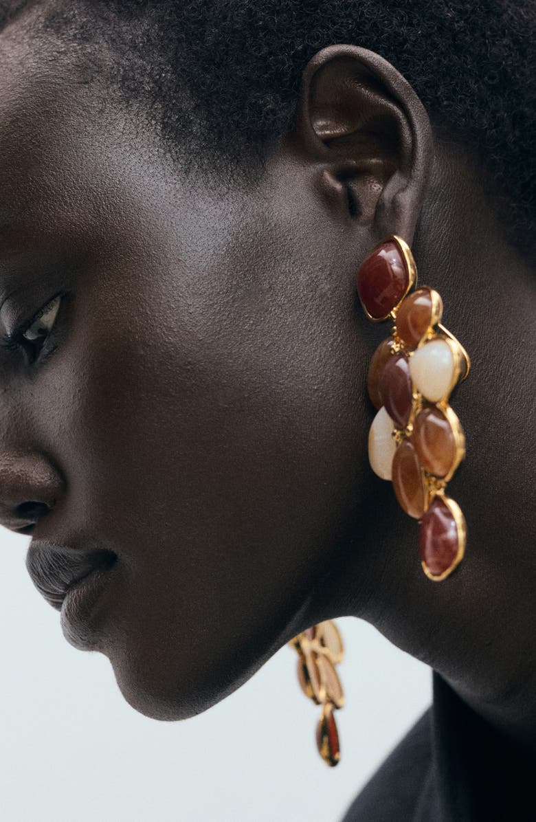 MANGO Mixed Resin Drop Earrings, Alternate, color,