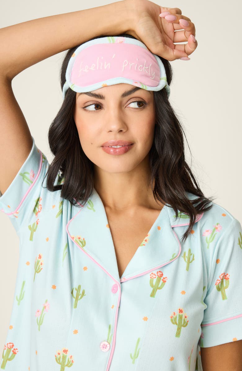 PJ Salvage Feelin Prickly Short Pajamas, Alternate, color, Tinted Aqua