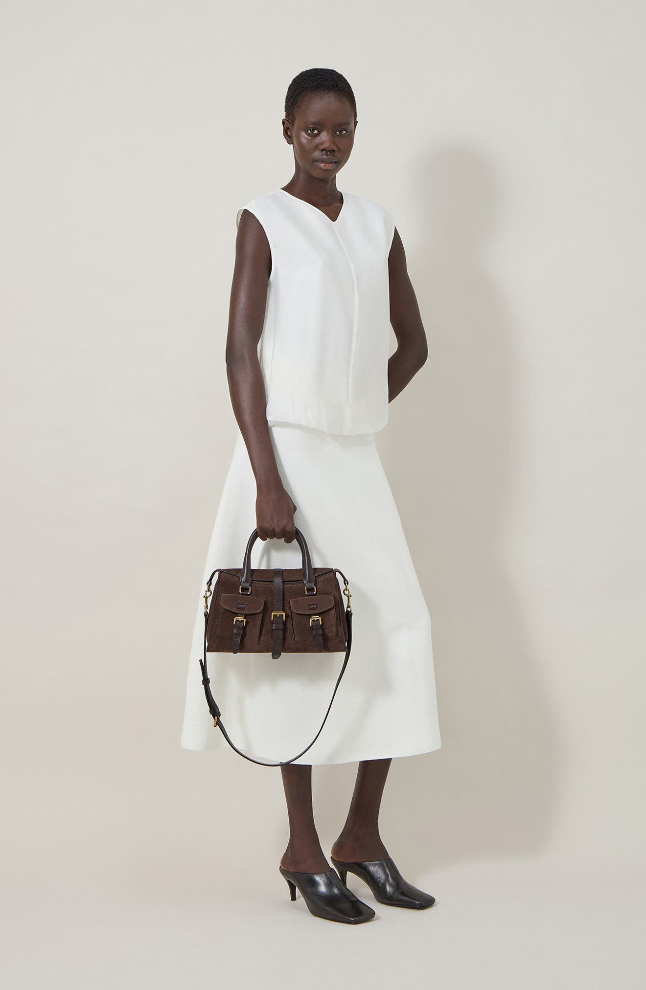 Mulberry Small Roxanne Suede Crossbody Bag, Alternate, color, Chocolate