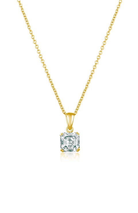 Asscher Cubic Zirconia Pendant Necklace