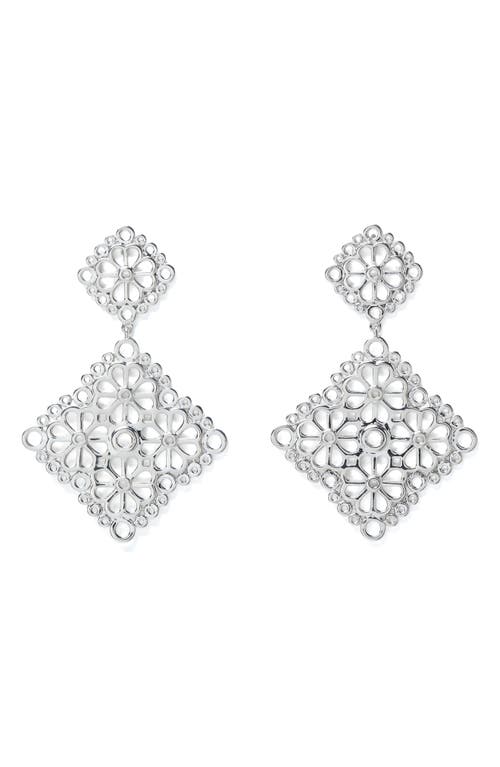 Kate Spade New York Spade Flower Lace Drop Earrings In Metallic