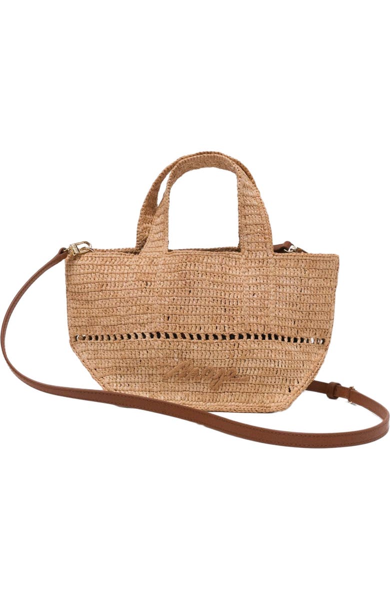 maje Natural raffia mini tote, Alternate, color, Beige