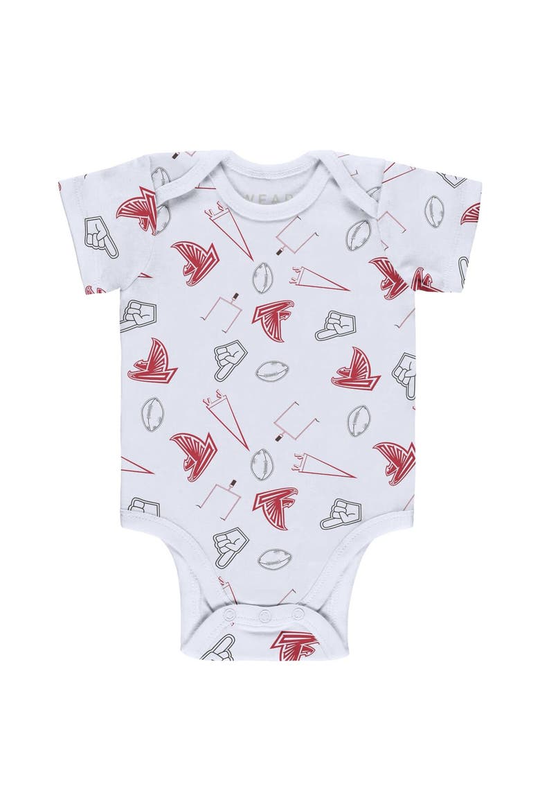 Newborn & Infant WEAR by Erin Andrews Gray/Red/White Atlanta Falcons Three-Piece Turn Me Around Bodysuits & Pant Set, Alternate, color, Gray