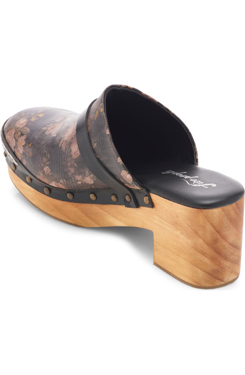 Free People Calabasas Clog, Alternate, color, Black Floral Leather