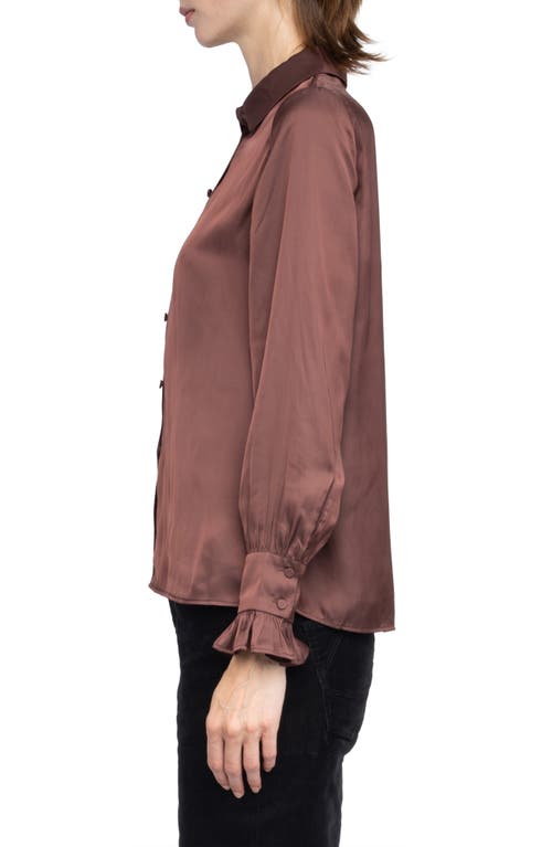 Zadig & Voltaire Thely Satin Blouse In Brown