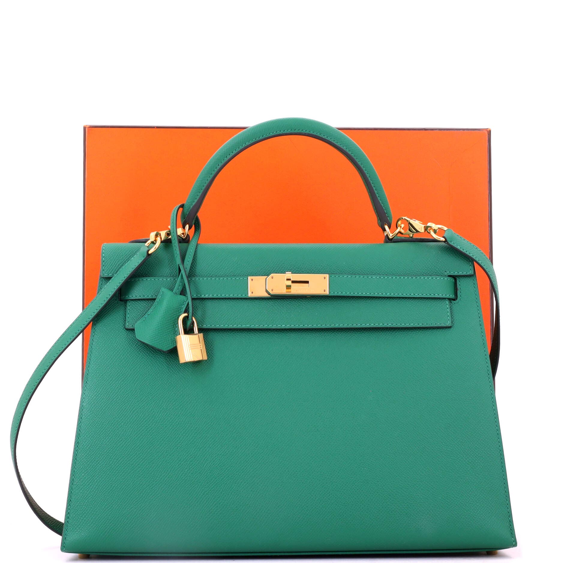Kelly Handbag Green Epsom with Gold Hardware 32, Alternate, color, Green