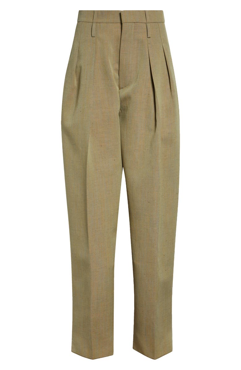 Bottega Veneta Wool & Linen Blend Pants, Main, color, Green Melange