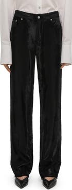 Helmut Lang High Waist Velvet Pants