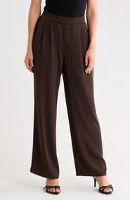 MELLODAY Pleated Wide Leg Crepe Pants