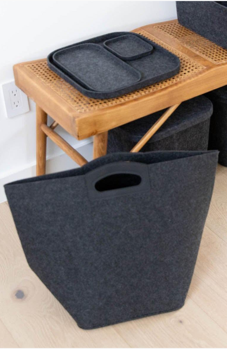 SortJoy The Handle Bin, Alternate, color, Carbon - Set Of 2